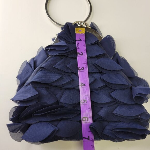 RUFFLES and Frills Blue Wristlet Clutch Purse Party Evening Cocktail Bag - NWOT - Picture 6 of 12